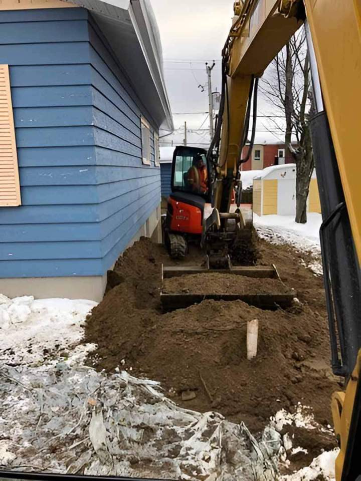 Terrassement pour aménagement extérieur à Victoriaville