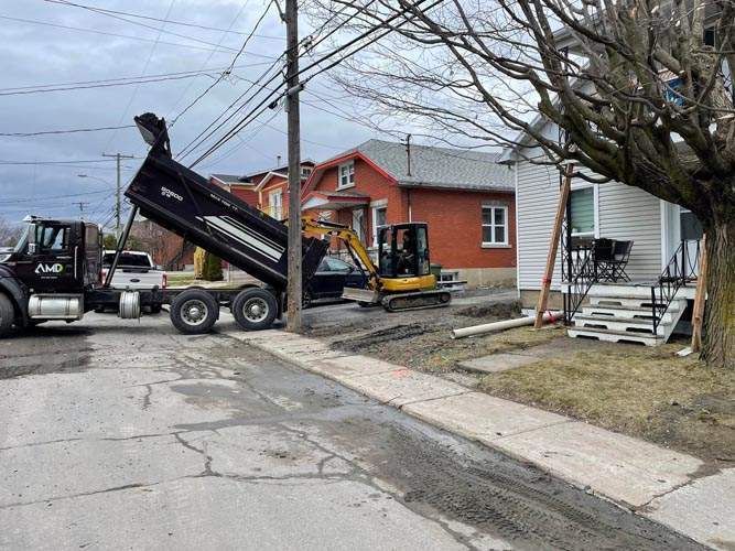 Pose de drain français Victoriaville