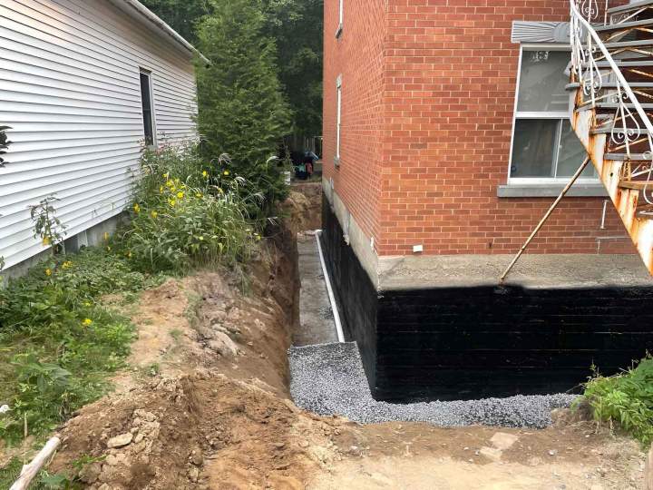 Travaux d’imperméabilisation des fondations Victoriaville