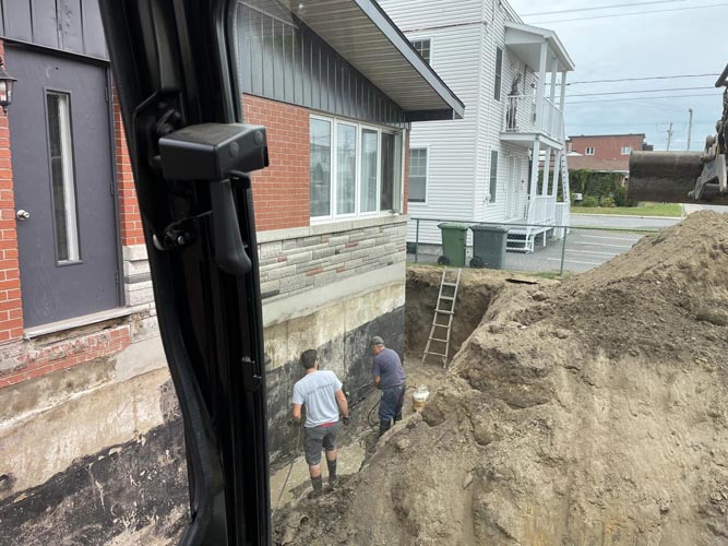 Travaux drain de fondation Drummondville