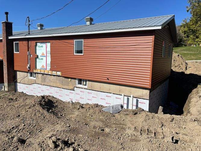 Travaux d’imperméabilisation des fondations Victoriaville