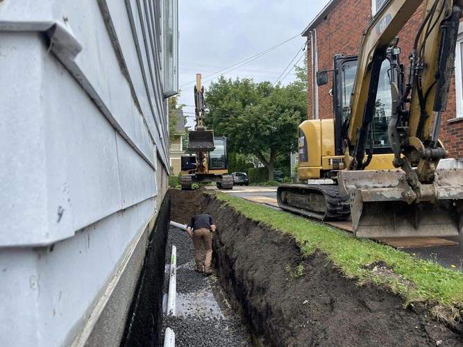 Installation de drain de fondation Victoriaville